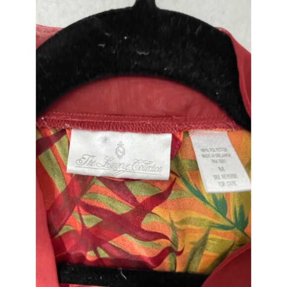 The Lingerie Collection Womens Short Kimono Robe Floral Tropical Size Medium - Picture 4 of 8